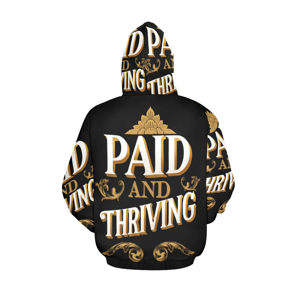 Paid and Thriving Black All Over Print Hoodie