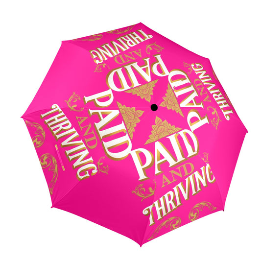 Paid and Thriving Fushia Umbrella Semi-Automatic Foldable Umbrella