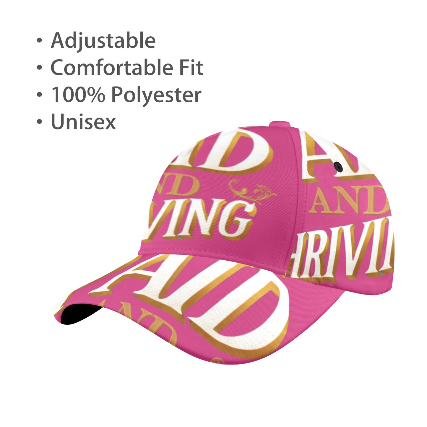 Paid and Thriving Hot Pink Hat All Over Print Cap