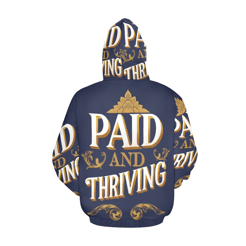 Paid and Thriving Navy Blue Hoodie All Over Print Hoodie