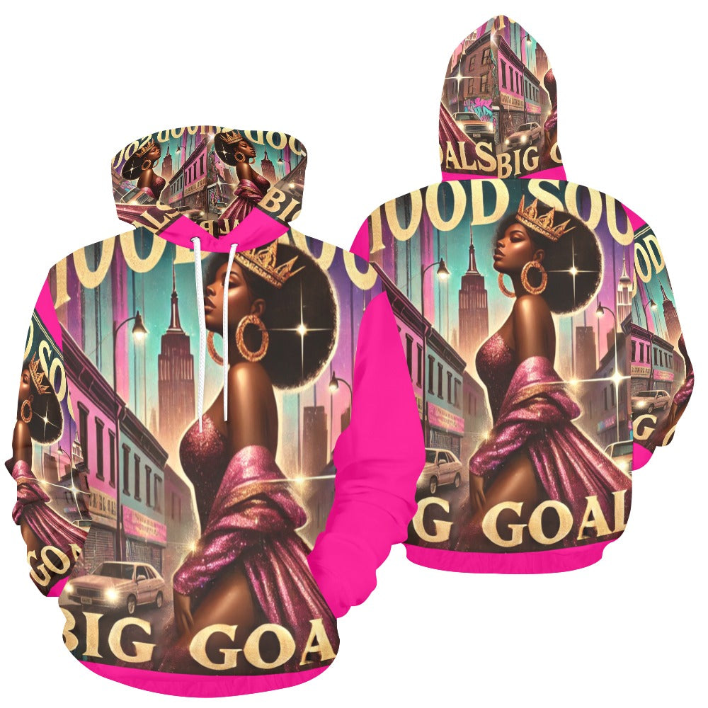 Hood Soul Big Goals All Over Print Hoodie