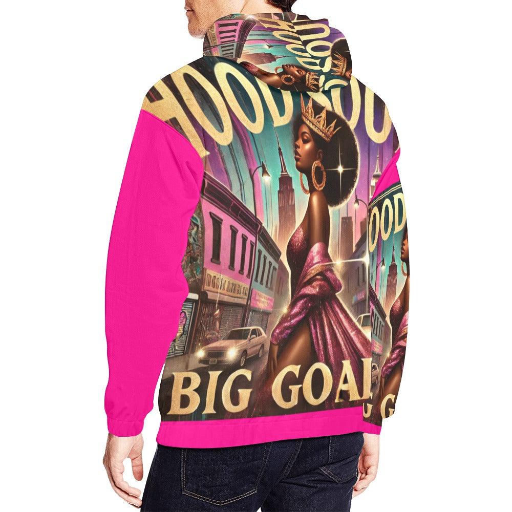 Hood Soul Big Goals All Over Print Hoodie