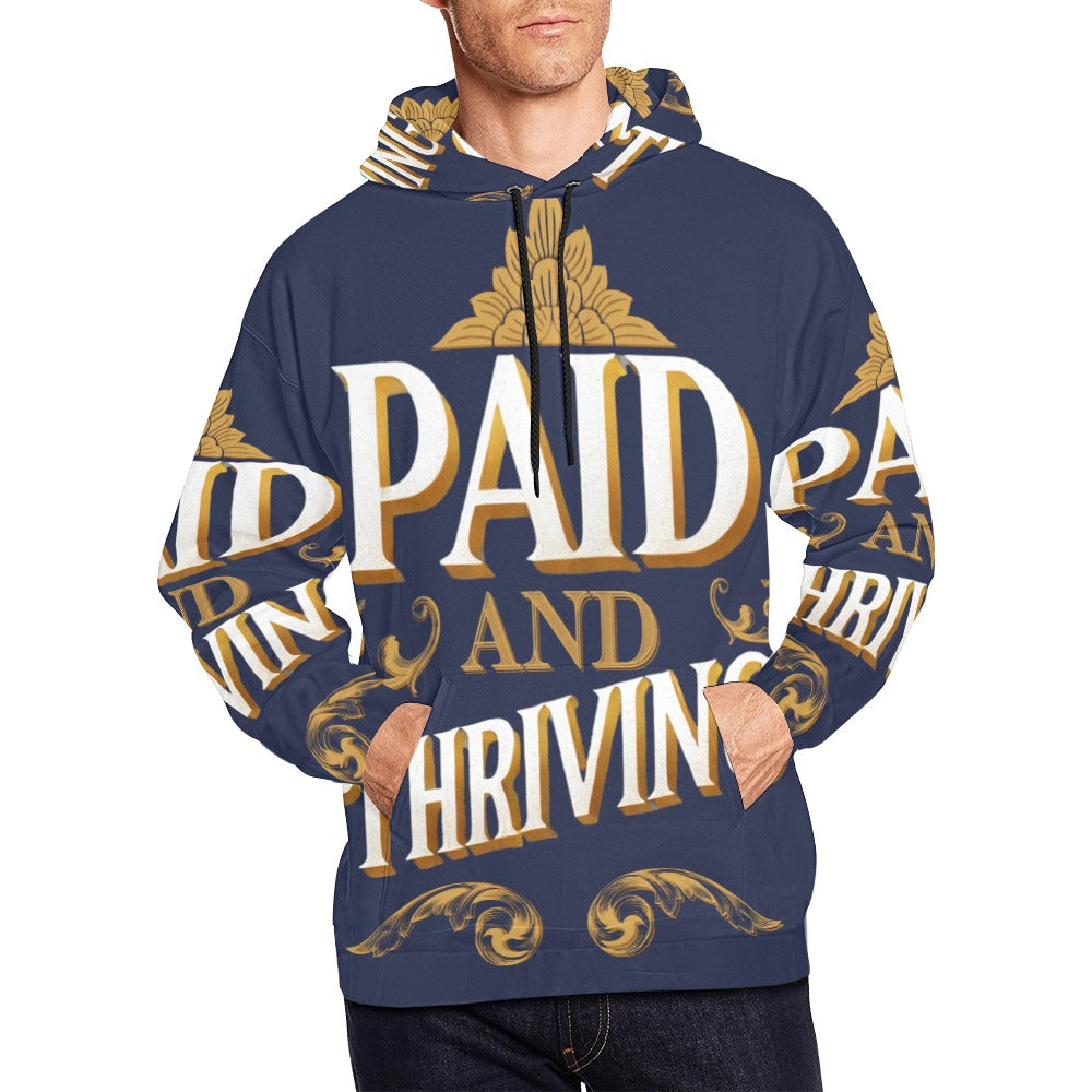 Paid and Thriving Navy Blue Hoodie All Over Print Hoodie