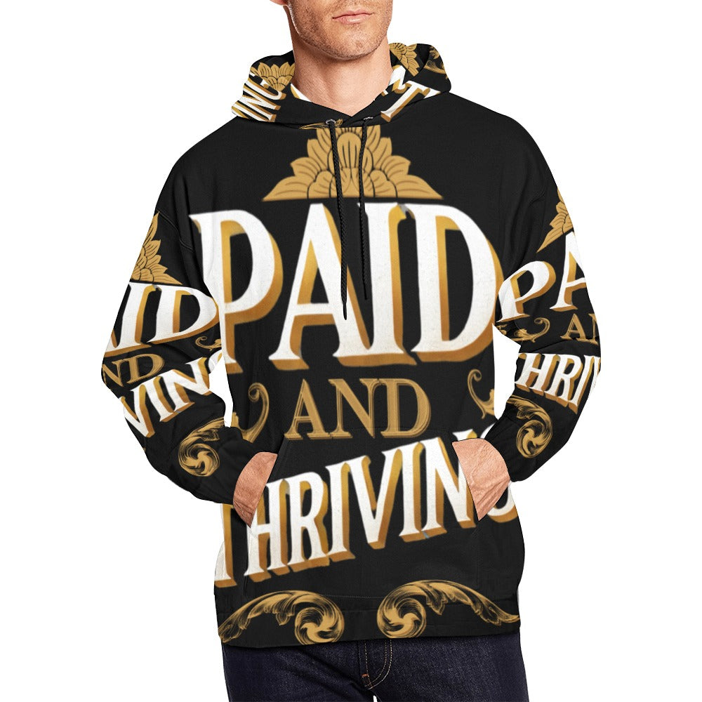 Paid and Thriving Black All Over Print Hoodie