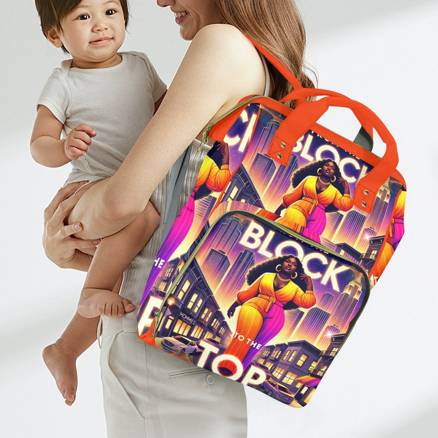 From the Block to the Top New Multi-Function Diaper Bag-Large