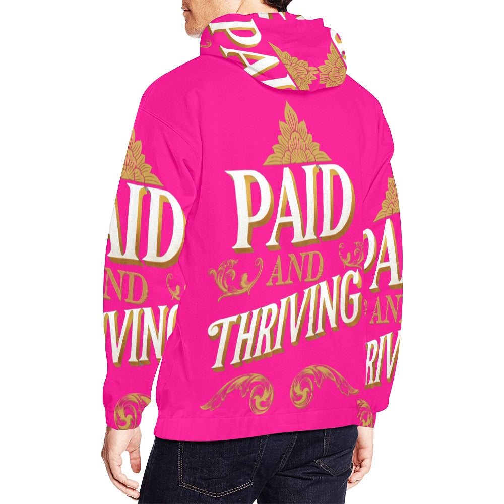 Paid and Thriving Fuchsia Hoodie All Over Print Hoodie