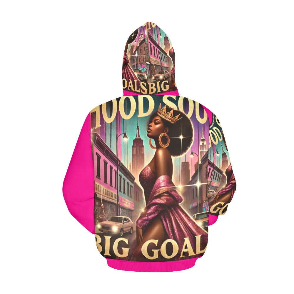 Hood Soul Big Goals All Over Print Hoodie