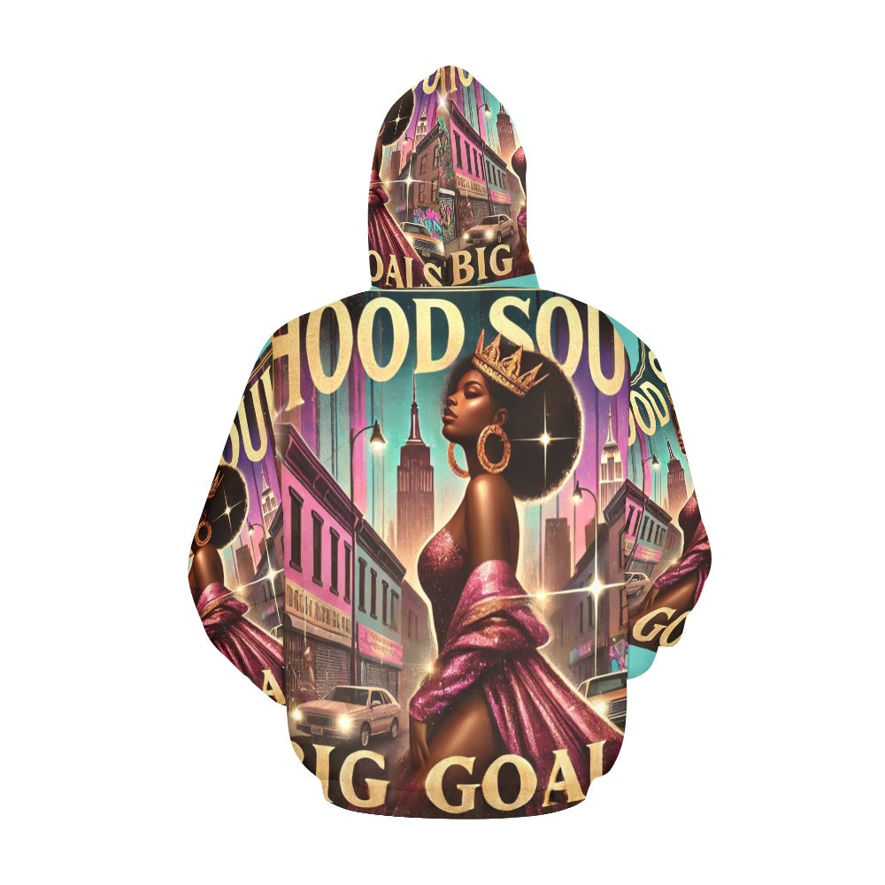 Hood Soul Big Goals All Over Print Hoodie